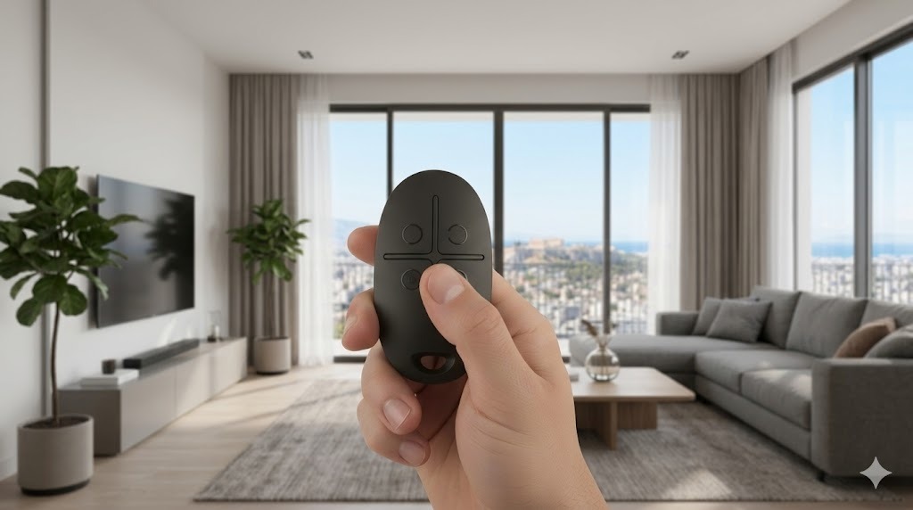 Εύκολη Όπλιση/Αφόπλιση/Κουμπί Πανικού από το ασύρματο κοντρόλ της Ajax